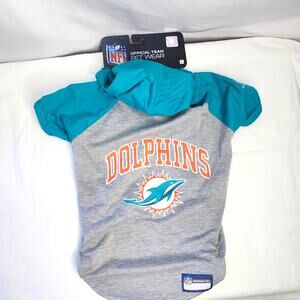 Pet Wear NFL Miami Dolphins Hoodie Pet T- Shirt Size Large